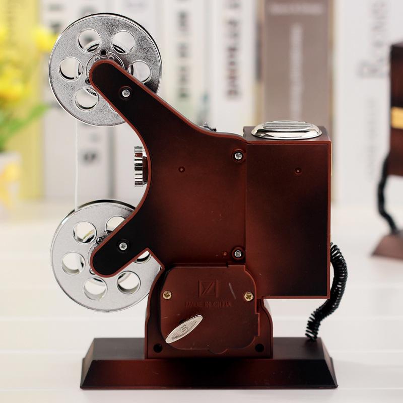 Nostalgic Retro Movie Projector Music Box - Creative Home Decor & Christmas Gift for Children