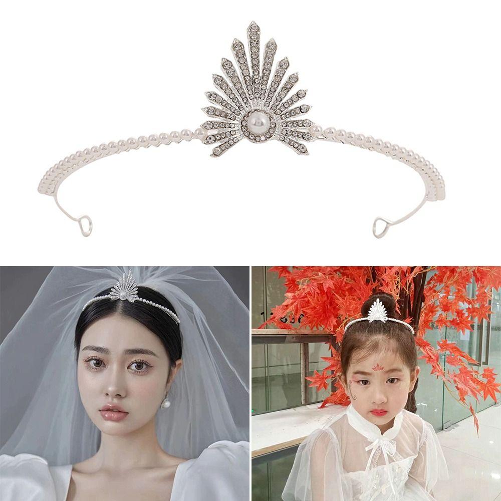 

Hair Accessories Princess Hair Hoop Rhinestone Pearls Bridal Tiara Fashion Headband