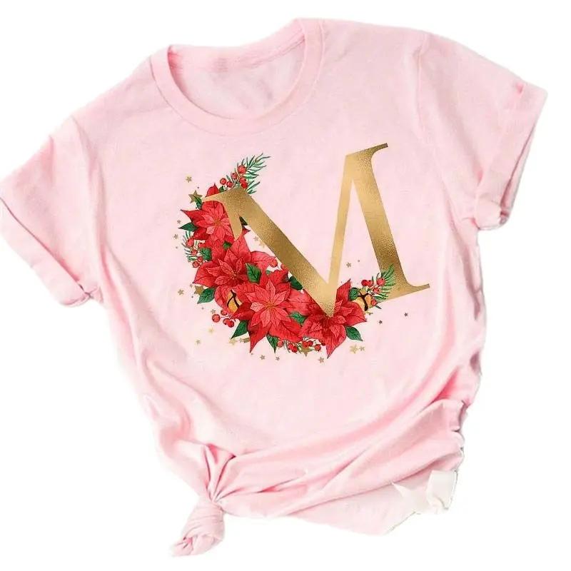 Custom Name Letter Combination Women's High Quality Printing Women Clothing Tops Goth Graphic T Shirts Kawaii Clothes Tee