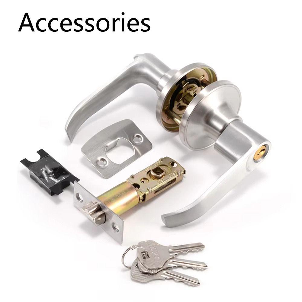 1Set Durable Three-Pole Spherical Knob Lock Aluminum Alloy 25-45mm Door Handle Lock with 3 Keys Entry Sliding Keyed Locks