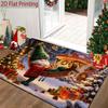 2D Flat Christmas Gnome Welcome Mat Suitable for Entrances, Suitable for Foyers, Machine Washable Non-Shrink Rug with Gnome Design, Suitable for Bathr
