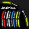AAABT1 For Skoda Car Carbon Fiber Wheel Eyebrow Sticker Warning Reflective Protection Strip Octavia Superb RAPID FABIA KAMIQ KAROQ