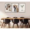Leopard Set of 3 Canvas Wall Art Trendy Cheetah Wall Decor Painting Pictures Espresso Martini Posters Prints Preppy Aesthetic Artwork for Women