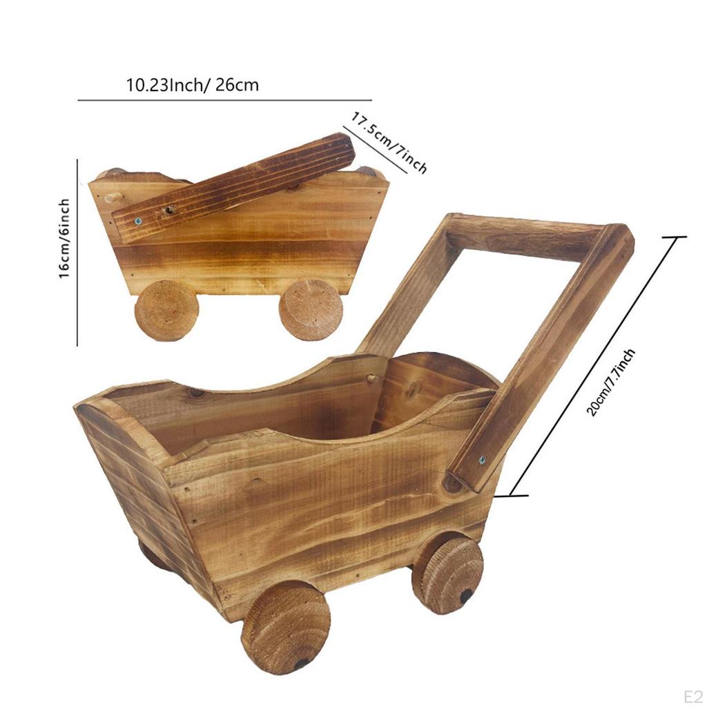 Cart Shape Flower Pot Planter Figurine Organizer Outdoor Plant Decors Multi Purpose for Desktop