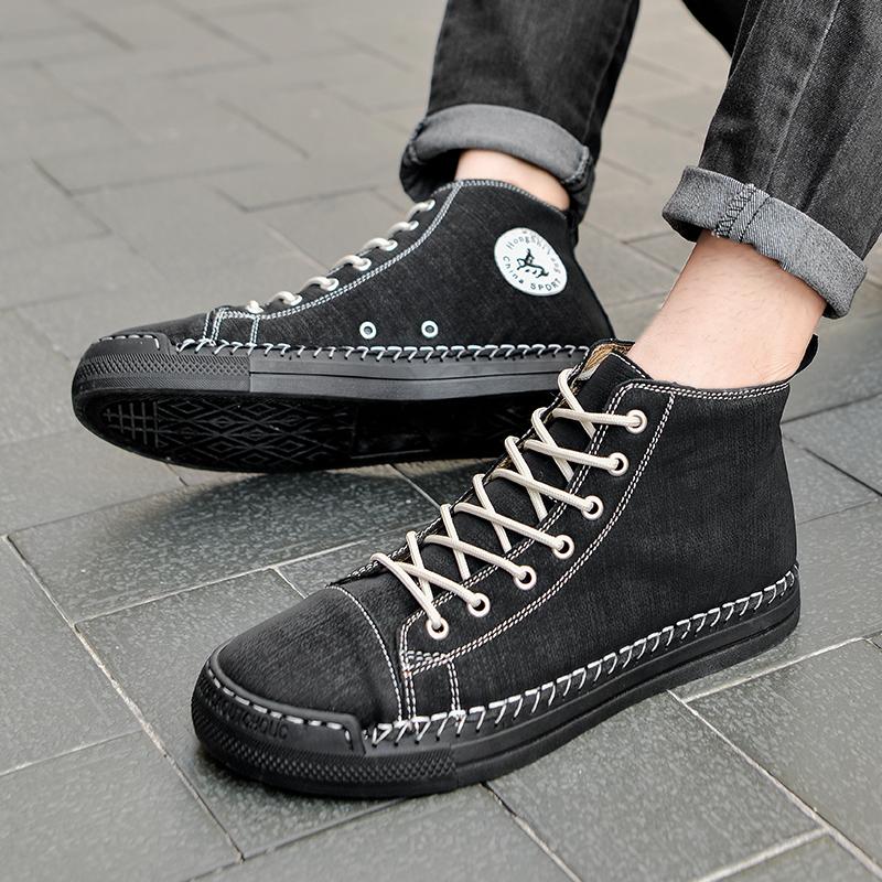 

Мужские ботинки для хайкинга, ботинки для ходьбы, британские ботинки на толстой подошве с высоким верхом, мотоботы до щиколотки, повседневные кроссовки для треккинга, повседневный размер 48 38 чёрный