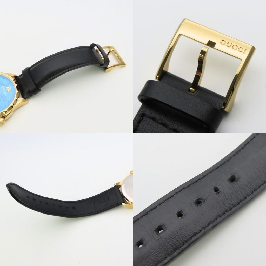 Used GUCCI Watches Bee 126.4 Stainless Steel/leather gold black