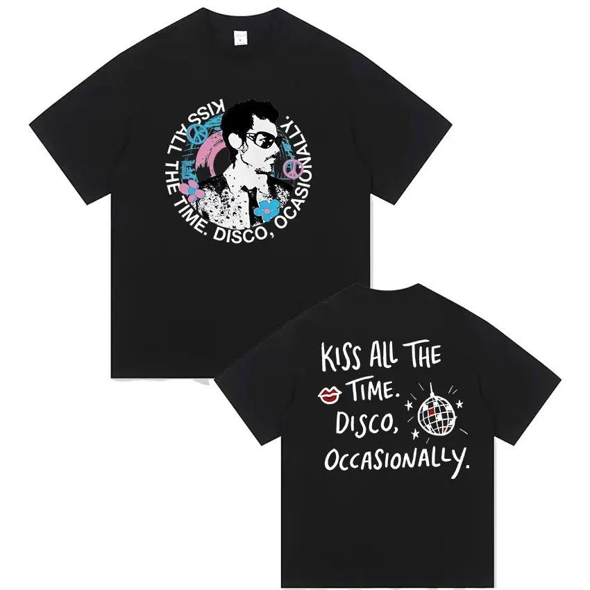 Kiss All The Time Disco Occasional Album 2026 Merch T Shirt Rap Unisex Hip Hop Vintage Streetwear Cotton Short Sleeve T-shirt