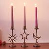 Party Candlelight Vintage Moon Candlestick Romantic Handicraft Candle Stand Stable Iron Hollow Candle Holders Dining Table