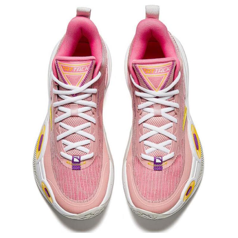 Anta Raid 1 Slip Resistant Abrasion Resistant Low top Basketball Shoes Men's Pink Sneakers 112421109-6