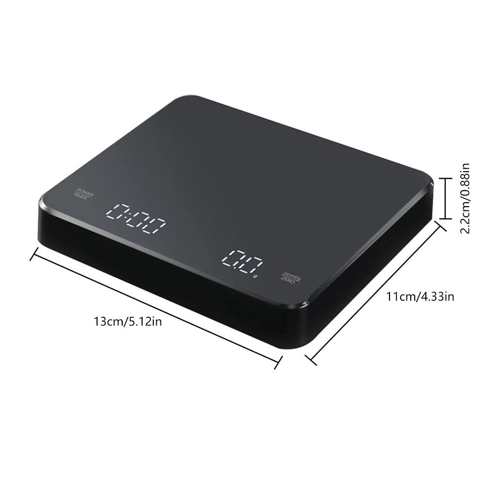 Digital Coffee Scale with Timer LED Screen Espresso USB 3kg Max.Weighing 0.1g High Precision Measures In Oz/ml/g Kitchen Scale