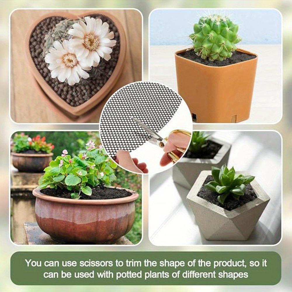 4 Pcs Cuttable Plant Pot Covers - Mesh Barrier Screens To Protect Plants From Cats, Ideal for Patio & Garden