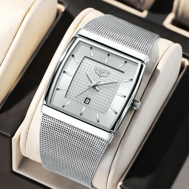 

Watch Women Gold Square Ultra Thin Mesh Luminous Bracelet Ladies Wristwatch Waterproof Quartz Watch Femme Relogio Feminino