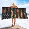Gestreifter Camouflage Digitaldruck Polyester Superfeine Faser Doppelseitiger Fleece Strandurlaub Badetuch, Strandtuch