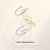 S925 Sterling Silver Double T Open Women's Ring - Korean Style, Minimalist, Luxury Feel, Niche Design.