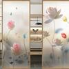 Privacy Windows Film Decorative Beautiful Lotus Flower Stained Glass Window Stickers No Glue Static Cling Window Tint