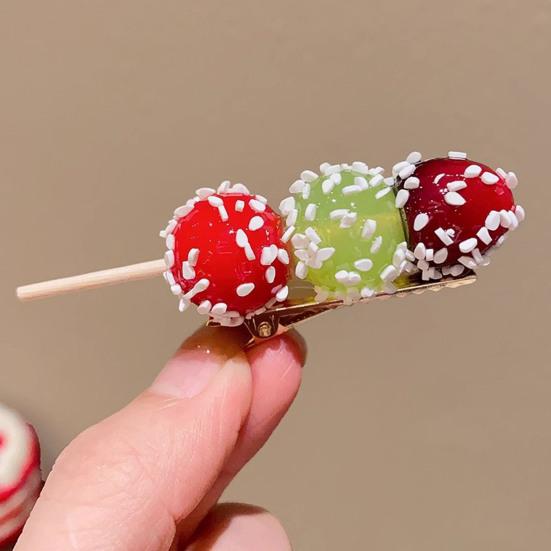 Hairpin Imitation Sugar Calabash Design Hair Clip Stable Clamping Force Side Bang Hair Pin Holiday Hair