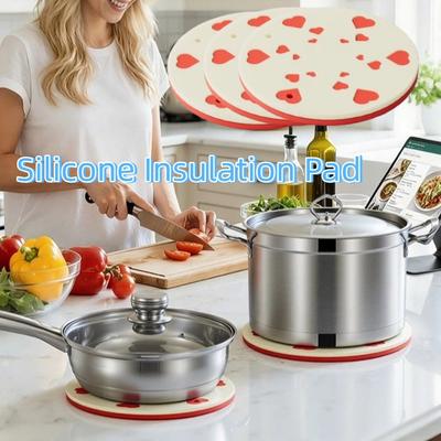 Heat-resistant Silicone Insulation Pad Non-Slip Stackable Oil-Resistant Place Mat Anti-scalding Stable Pot Holder Kitchen Use