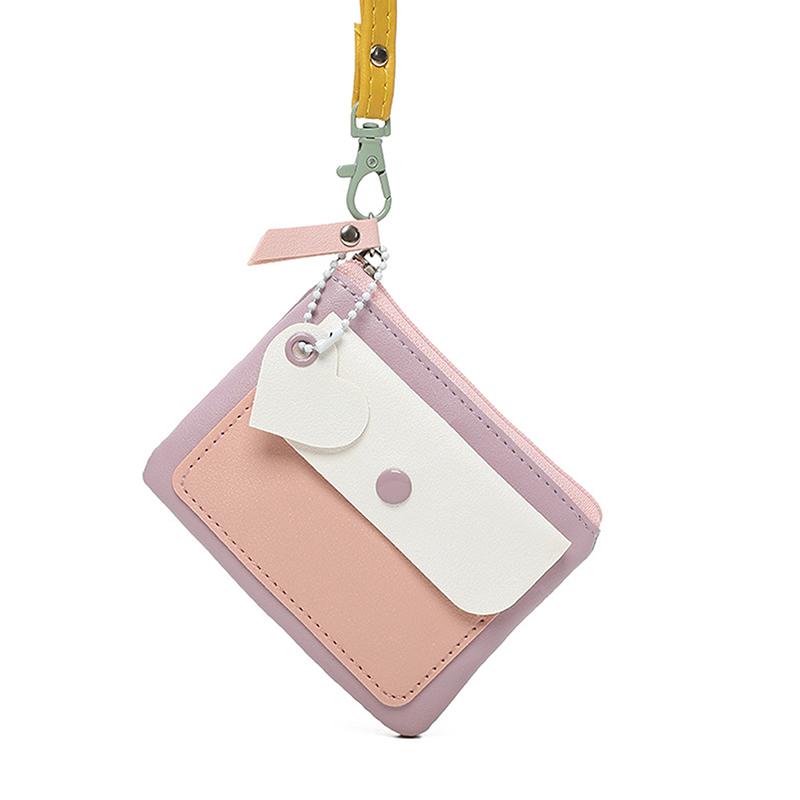 

Cute Girl s Little Wallet Small Lightweight Present Macaron Colored Wallet Key Holder Organiser Purse For Girl Handbag Pendant фіолетовий