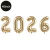 40Inch Big Foil Birthday Balloons Helium Number Balloon 2026Happy New Year Wedding Party Decorations Shower Large Figures Globos