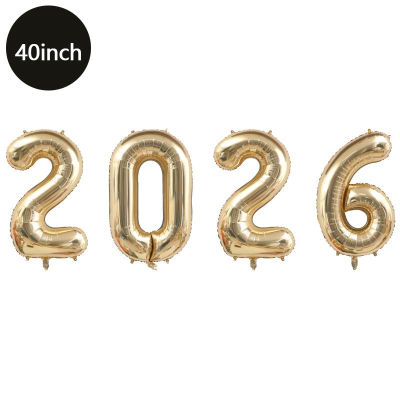40Inch Big Foil Birthday Balloons Helium Number Balloon 2026Happy New Year Wedding Party Decorations Shower Large Figures Globos