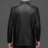 Romon Men's Business Lapel PU Leather Jacket LMDH2533