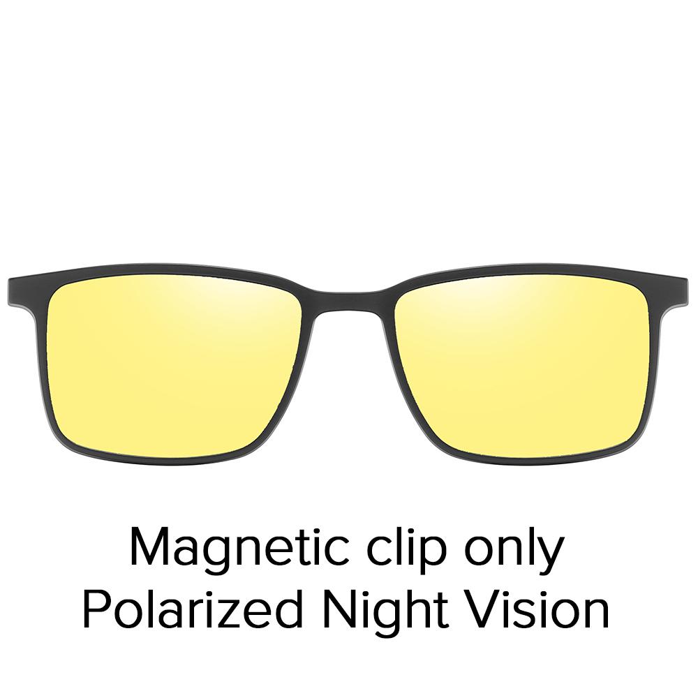 2 in1 Magnet Clip On Glasses Frame Men Prescription Optical Frame Eyeglasses Male Myopia Polarized Magnet Clip On Sunglasses 1909 Night Clip