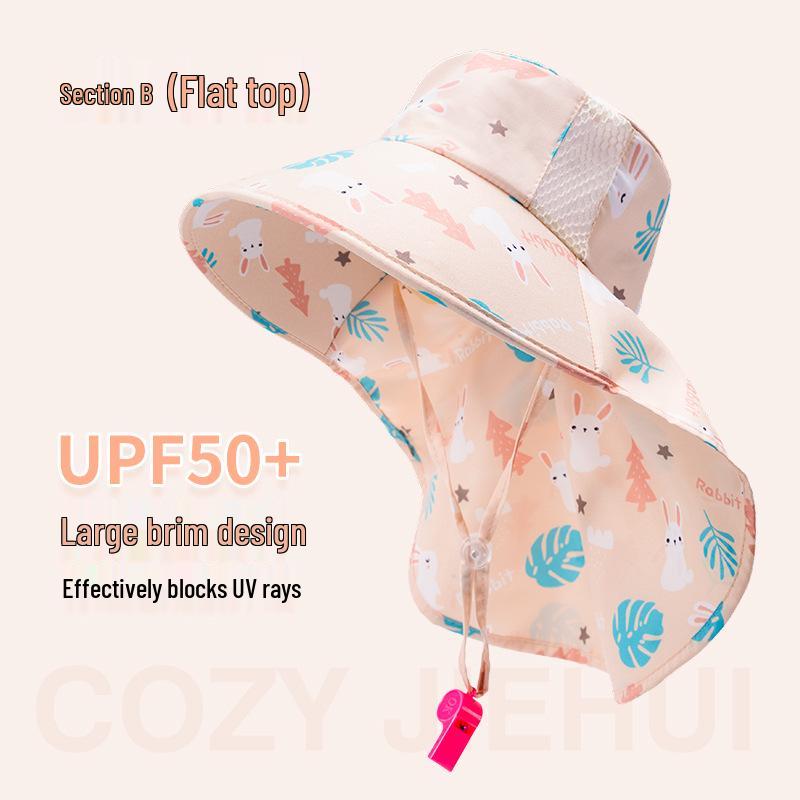 

Children s UV Protection Sun Hat - Breathable, Large Brim, Unisex Summer Hat 2-12 years (Patterned Whistle Cape Hat)