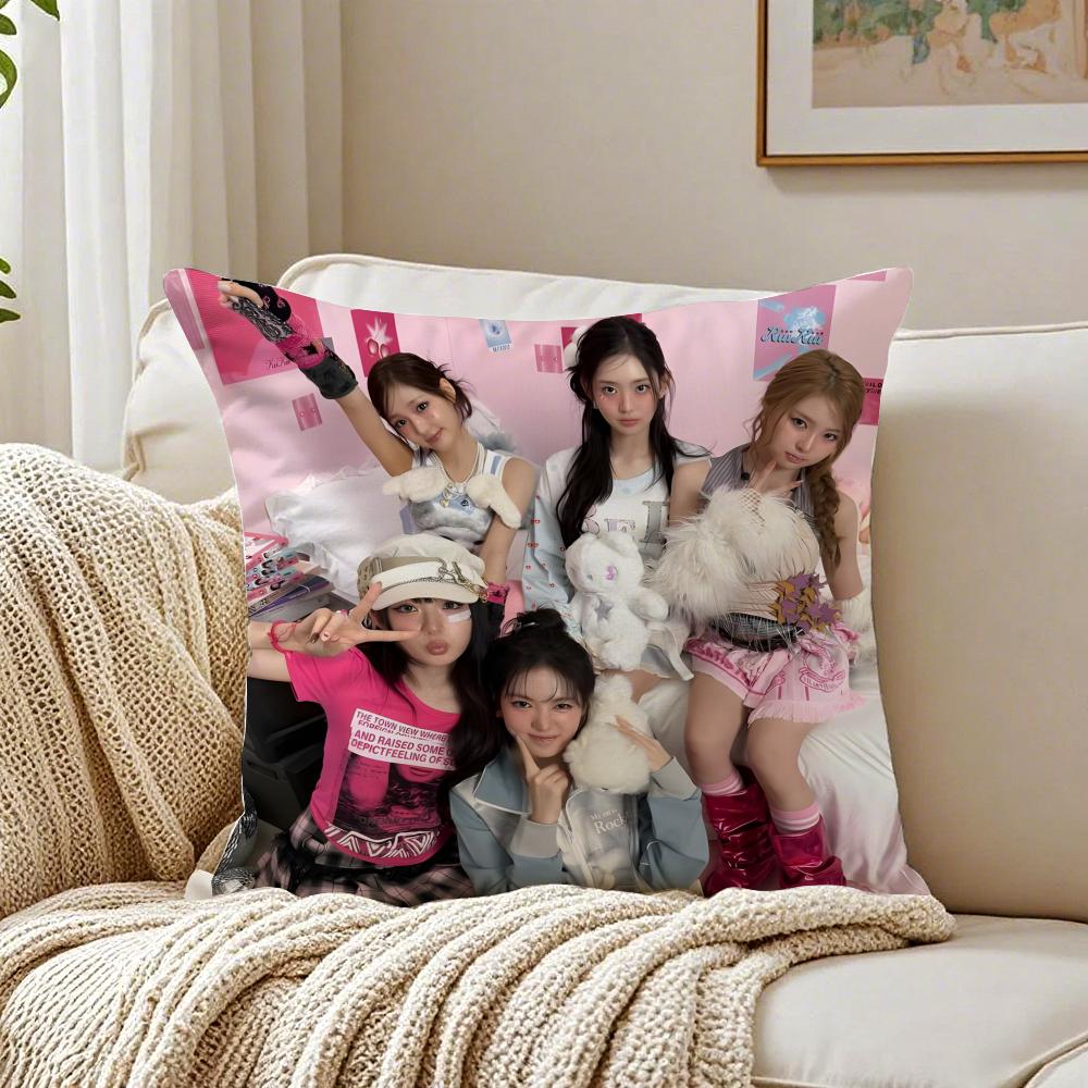 GirlGroup Kpop KKIIIKIII Cushion Cover Pillowcase Antidustmite living Room Sofa Decor Cushion Room