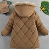 Boys Autumn and Winter Hooded Fur Collar with Plush Thick Coat for Warmth Insulation and Windproof