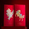 4pcs Relief Pattern 2026 Spring Festival Lucky Money Bag Year of The Horse Red Packet  Wedding