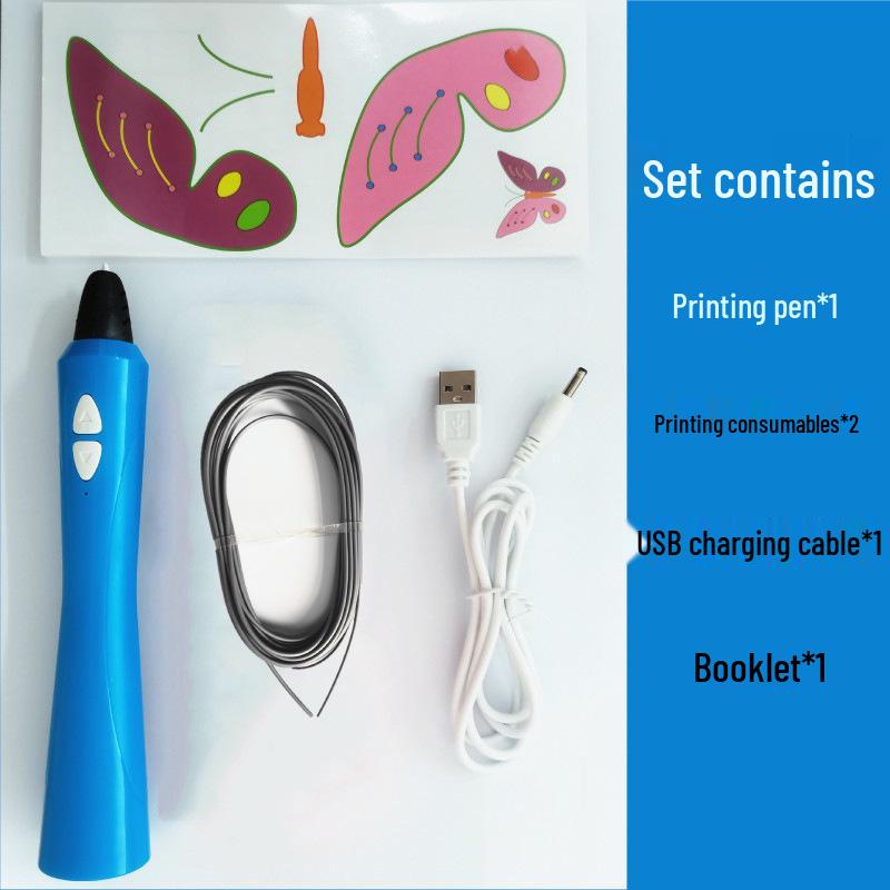 3D Children's Graffiti Pen - Stereoscopic Drawing Pen for Students with Consumables