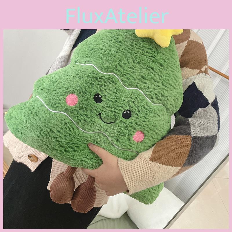 Smiling Soft Christmas Tree Plush Cushion With Pp Cotton For Cozy Decor Home