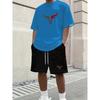 Herren Crew-Neck Kurzarm Freizeit-T-Shirt und Shorts mit Kordelzug, Urlaubs-Strandmode, Bequemes Outfit