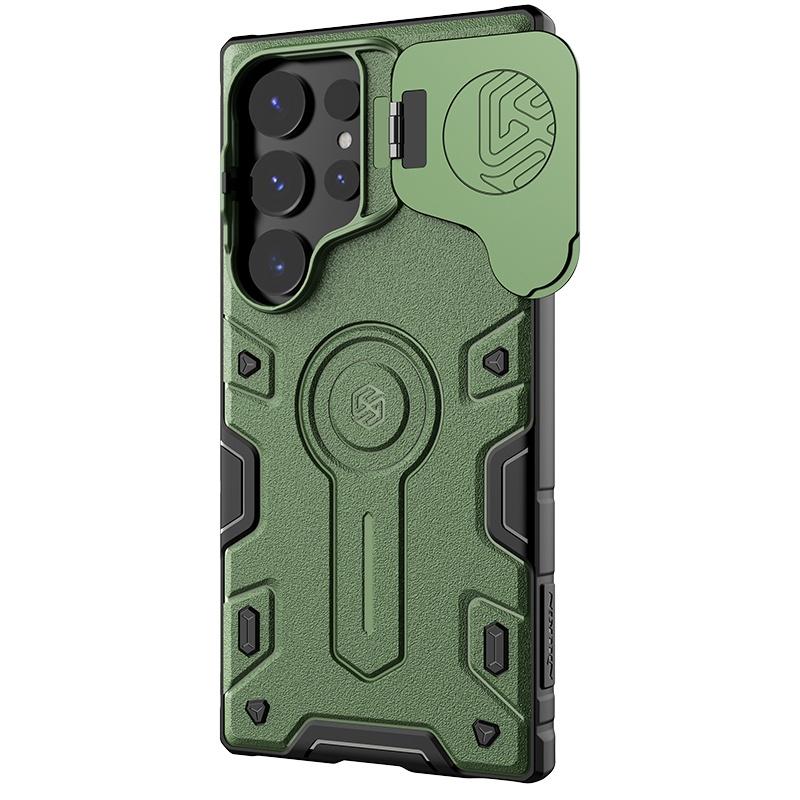 

NILLKIN Магнітні чохли CamShield Armor ProP для Samsung Galaxy S24 Ultra із захистом камери відкидною кришкою-кронштейном і захистом від падіння For Galaxy S24 Ultra зелений
