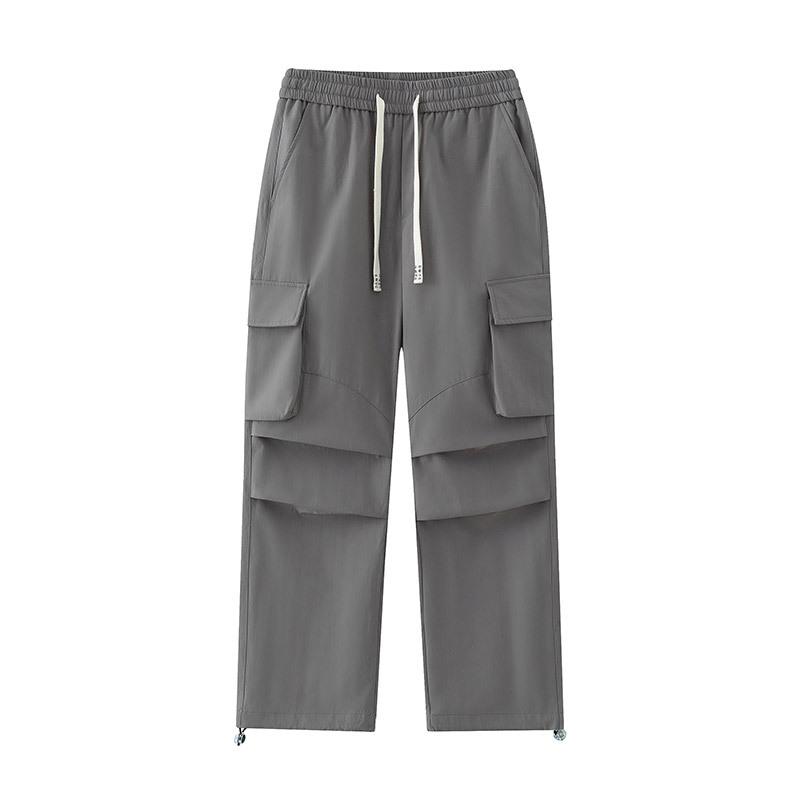 Men's Spring and Autumn Outdoor Pants Men's and Women's Waterproof Hiking Camping Mountaineering Drawstring Loose Tooling Casual Pants