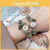 And Ceramic Chic Rope Floral Handcrafted Bracelet In Trendy Summer Aesthetic For Women