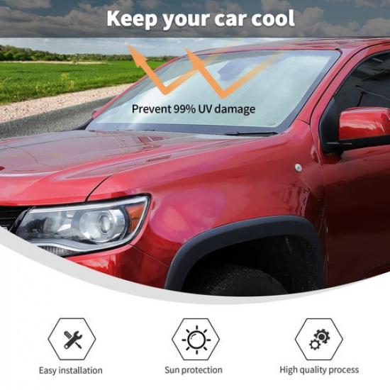 Front Windshield Sunshade Heat Shield Sun Visor Cover For Chevy Colorado GMC 14+