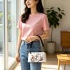 Damen Vintage Blumen Stickerei PU Leder Umhängetasche Kleine Handtasche Schultertasche Verstellbarer Riemen Lässige Tägliche Reise Damen Handtaschen