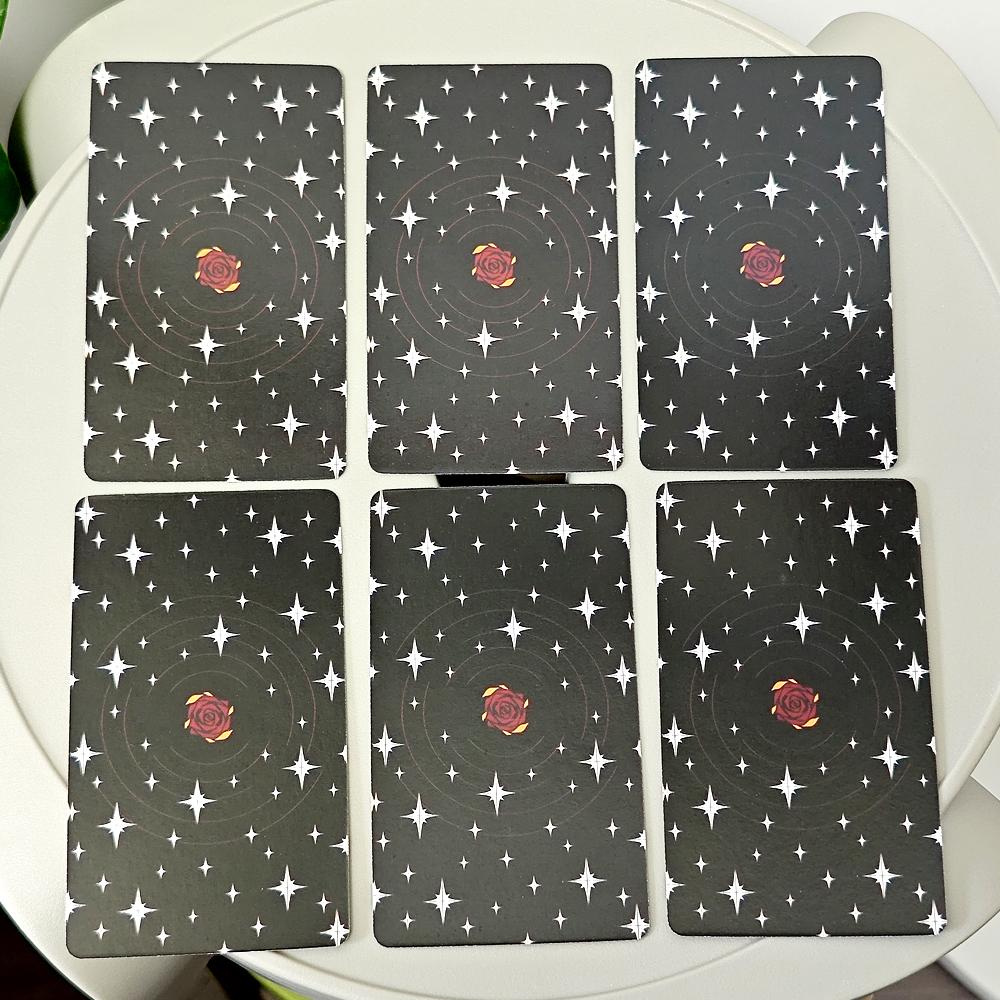 10,3*6 cm Miroir secret Tarot Art féminin Tarot dans un riche symbolisme avec un royaume monochrome:Cartes noires, blanches, rouges et dorées, 80 pièces