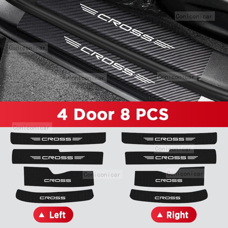 Car Door Sill Scratch Protection Trim Sticker For TOYOTA COROLLA CROSS 2023 2024 Car Door Threshold Stickers Accessories