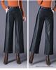 Women's High Waist Sheepskin Straight Leg Leather Pants - Slimming Nine-Point Wide Leg (Autumn/Winter 2025 Collection)