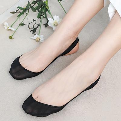 Ultra-Thin Invisible Boat Socks Women Summer Silicone Non-Slip Socks for High Heels Shoes Ice Silk Half-Palm Suspender