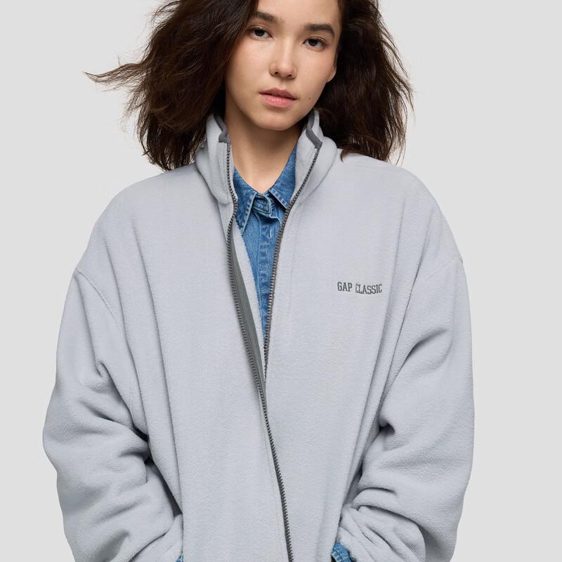 Gap Damen Fleecejacke mit Stehkragen und Reißverschluss