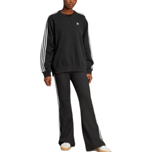 adidas Originals Loose Fit Sports Crewneck Striped Sweatshirt for Women, Black