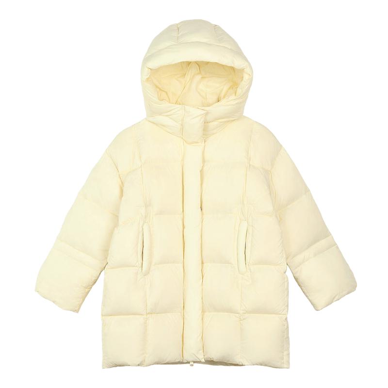 LUSONNORNOR Girls' Mid-length Hooded Down Jacket