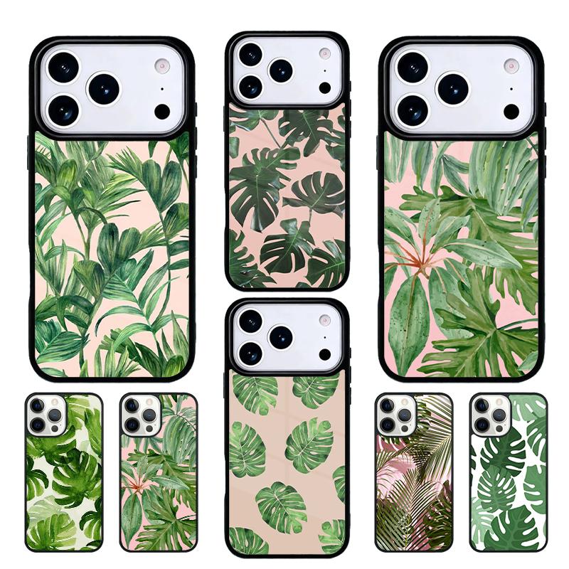 Green Monstera Leaf phone case cover Compatible with for IPhone 17air 16e 15 14 13 12 11Pro Max 17 Air