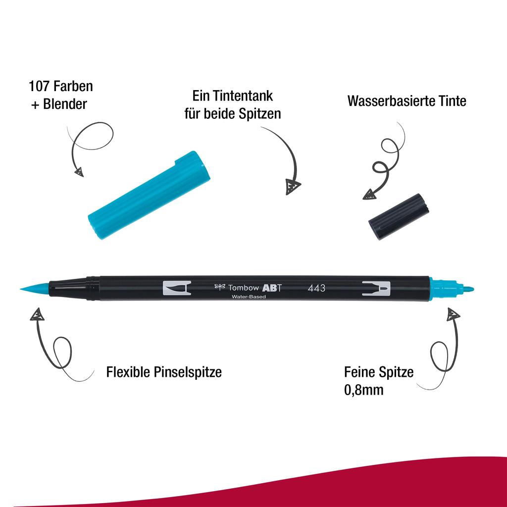 Tombow Graphic Marker Dual Brush Pen ABT 443 Water-Based AB-T443