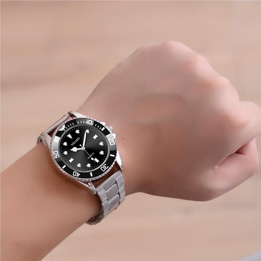 Ceas casual cu curea din oțel cu cuarț Ceas analog de mână