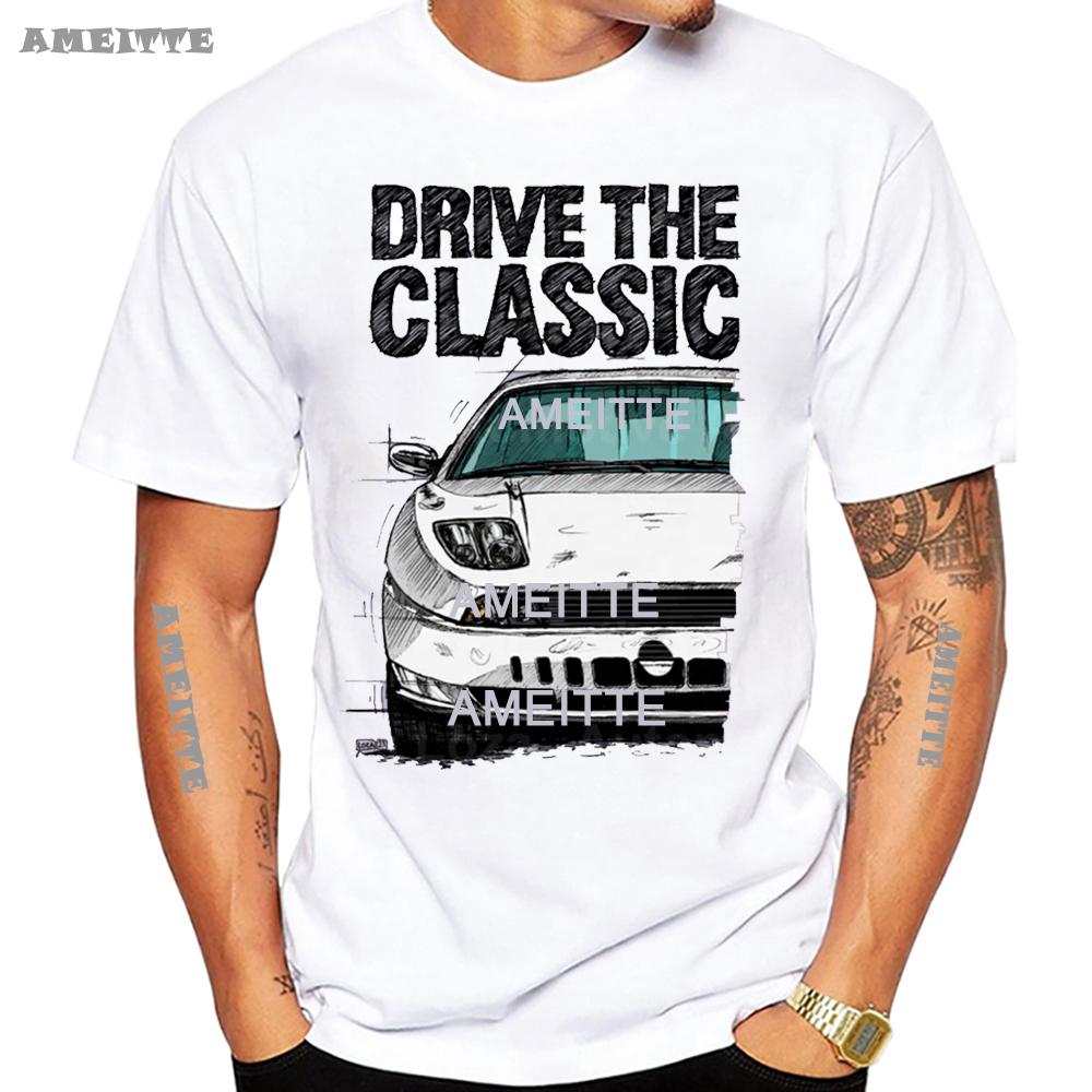 Newest Summer Men Short Sleeve Classic Fiats Coupe Color Bumper Grille Version T-Shirt Boy White Tees Legend Car Design Mans Tops