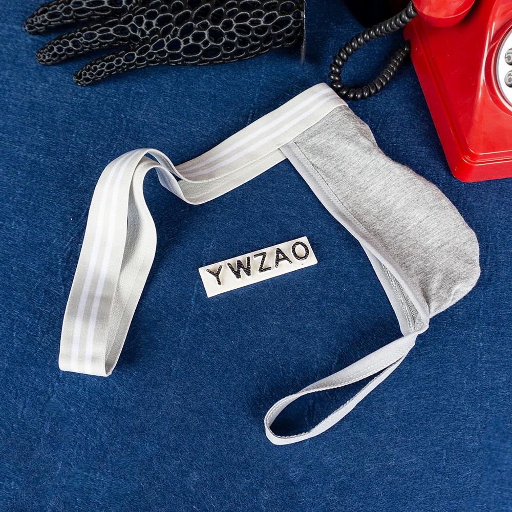 YWZAO Vložiteľný análny dildo Pánske spodné prádlo Tanga Sivá N03